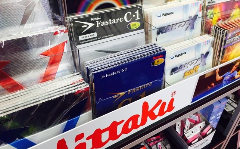 卓球用品の販売スペース